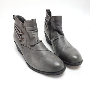Earth Origins Anika Gray Heeled Zippered Booties